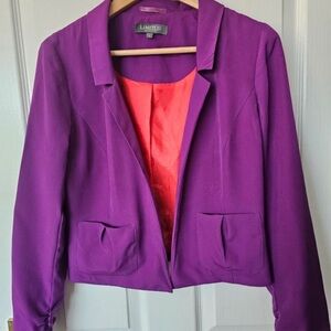 The Limited Rich Purple Blazer with Red Lining